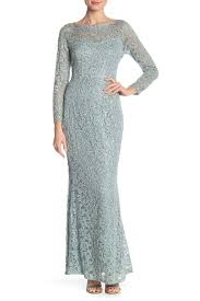 Marina Sequin Lace Long Sleeve Gown Nordstrom Rack In 2020 Long Sleeve Lace Gown Long Sleeve Gown Dress Brokat