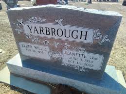 Jeanette “Jan” Jones Yarbrough (1934-2022)