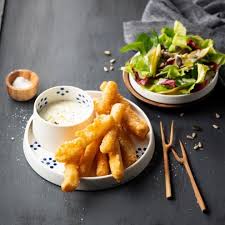 Schwarzwurzeln In Bierteig Mit Dip Und Wintersalat Rezept Schwarzwurzel Bierteig Lebensmittel Essen