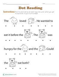 Dot Reading Worksheet Education Com Preschool Reading Education Quotes Inspirational Reading Worksheets