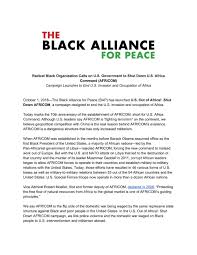 U S Out Of Africa Shut Down Africom The Black Alliance