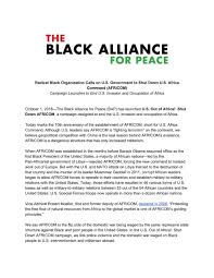 u s out of africa shut down africom the black alliance