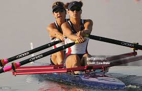 Lisa Schlenker and Stacy Borgman of the United States compete in the...  News Photo