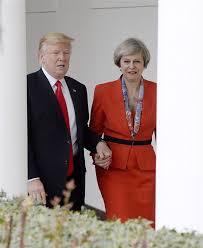 An image tagged theresa may walking. Theresa May Trump Was Being A Gentleman By Holding My Hand