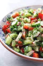 This light, multicolored salad is an original. Fresh Vegetable Salad Recipe Mariaushakova Com