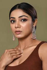 Buy Pink Hydro Stone Cutwork Circular Pattern Embellished Earrings by  Nazaakat by Samara Singh Online at Aza Fashions.