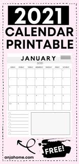 Stay organized with printable monthly calendars for 2021. Vertical Monthly Calendar 2021 Update Anjahome