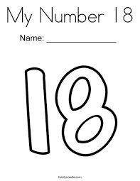 My Number 18 Coloring Page Twisty Noodle Number 18 Coloring Pages I Number
