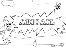 Click on those bold letters above to print and color this free abigail coloring page. Navigation Sunrise Pals Logo Spelling Reading Counting Math Games Videos For Parents New July Coloring Pages Click On A Page To Download A Pdf And Print Letters A Z Print At Home Letters A Z Get All The Letters Of The Alphabet Show All Letters