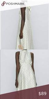 Black And White Spot Midi Dress Zara Zara Sleeveless Midi Polka Dot Dress Black White In 2020 Black Polka Dot Dress Polka Dot Dress Dot Dress