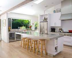 The vertical edge at the back of the 'breakfast bar' is important to avoid objects being accidentally pushed into the kitchen side of the island. 16 Great Design Ideas For Kitchen Islands With Breakfast Bar