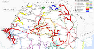 Brasov, dealurile tirnavelor, padurea stejaru, parcul pipera, etc. Harta Harta Feroviara Romania