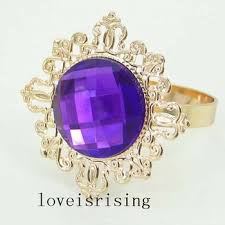 Fast shipping, wholesale pricing and superior service. 100pcs Lot Fashion Beautiful Purple Acrylic Gem Gold Plated Napkin Rings Wedding Party Table Decor Napkin Cloth Rings Buy At The Price Of 68 25 In Aliexpress Com Imall Com
