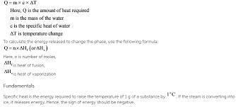 Experimental error due to heat transfer to or from the surroundings was minimized by taking measurements an equal. Specific Heat J G C 2 06 Ice 4 18 Water 2 03 Steam Molar Heat Of Fusion For Water Kj Mol 6 02 Home Work Help Learn Cbse Forum