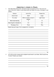 In these worksheets, students will observe how polar bears and camels adopted to the unique arctic and desert environments. Biology Animal Adaptations Worksheet Teaching Resources