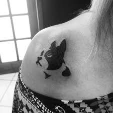 The black backdrop is a popular color to offset the dog and create an ominous look. Simple Boxer Dog Tattoo