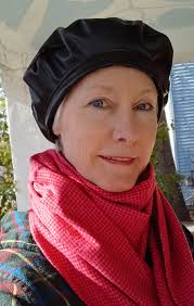 Sewing a black vinyl beret with adjustable fit