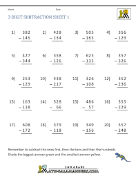 No regrouping the pdf worksheets have 3 digit addends in rows. Three Digit Subtraction With Regrouping Worksheets