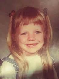 It's 1974 and I'm in Kindergarten. I'm the one in the middle and yes, my  mom cuts mine and my sister's hair (those bangs) 😆 We're getting ready to  walk the half