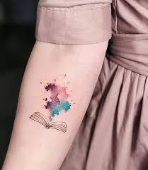 Watercolor Book Tattoo Mini Tattoos Tattoo Dovme Fikirleri
