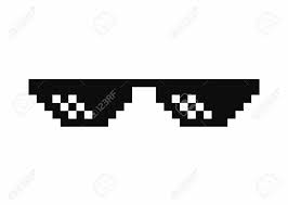 Pixel Art Glasses Thug Life Meme Glasses Isolated On White Background Pixel Art Thug Life Meme Art