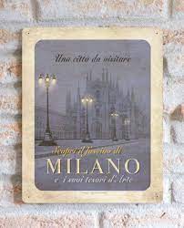 Milano Immagini Dal Sapore Retro Di Un Tempo Andato Ideali Elementi Di Arredo Perfette Idee Regalo E Souvenir Che Celebrano L I Vintage Idee Idee Regalo