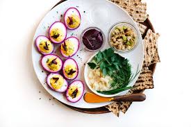 Know about the passover seder plate, an indispensable item during the passover seder. Vegetarian Passover Seder Plate With Beet Pickled Deviled Eggs Kale Caramel
