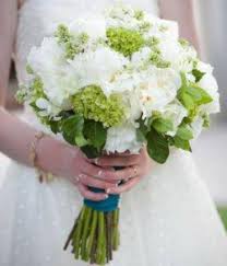 Silk wedding bouquet in white. White Green Hydrangeas Hand Tied Bouquet In Fort Smith Ar Floral Boutique