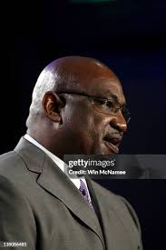 Sylvia Mackey speaks at the podium during a press conference held by...  News Photo