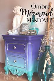 Learn How To Created A Mermaid Blended Dresser Easily Furniture Painting Tutorial Diy Furniture Renovation Funky Painted Furniture