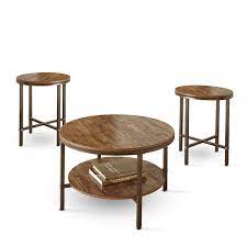 Maybe you would like to learn more about one of these? Steve Silver Sedona 3 Piece Round Wood And Metal Coffee Table Set In Brown Se3000a