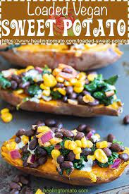 Vegan Loaded Sweet Potato Recipe Vegan Sweet Potato Loaded Sweet Potato Sweet Potato Toppings