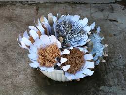 Indigenous Paper Proteas Handcrafted From Recycled Papers Paper Flowers Recycled Paper Paper Crafts