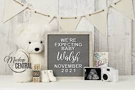 Pregnancy Announcement Letterboard Mockup Template Psd 741948 Occasions Design Bundles