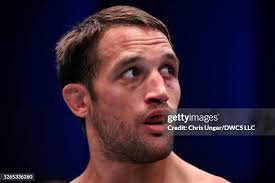 Daniel Swain reacts after his TKO loss due to injury to TJ Laramie in...  News Photo