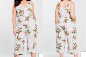 Ax Paris Curve Floral Print Jumpsuit In Grey Size Uk 26 Wb4