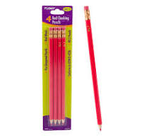 Wholesale 4pc Red Lead Pencil W/ Eraser | | SKU: 78729