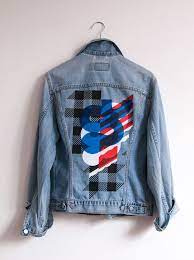 4 color screenprinted denim jacket inspired by action bronson notorious b i g in screenprint printed denim jacket printed denim denim jacket