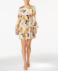 Cece By Cynthia Steffe Floral Print Bell Sleeve Dress Dresses Women Macy S Dresses Bell Sleeve Dress Flare Sleeve Dress