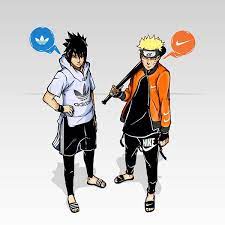 Rivalry Naruto Sasuke Nike Adidas Swoosh Originals Illustration Hypebeast Personagens De Anime Desenhos De Anime Anime