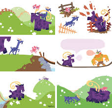 Using the story of the three billy goats gruff, read and setup a play with the children who will take turns being the troll and the goats. Three Billy Goats Gruff Haiwa Wu Illustration