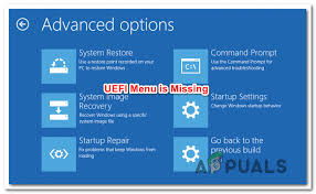 Fix Uefi Firmware Settings Missing In Windows 10 Appuals Com