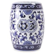 Black And White Garden Stool 10 Miniature Garden Stool Accent Navy White 62 Foyer Garden Stool White Garden Stools Mini Garden