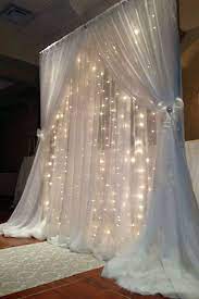18ft X 9ft 600 Sequential Cool White Led Lights With White Organza Big Photography Curtain Backdrop Wedding Backdrop Lights Wedding Backdrop Wedding Reception Backdrop
