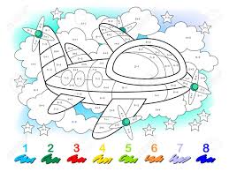 Christmas, halloween, seasons, carnival … very popular themes and periods of the year appreciated by children, which give the opportunity to color beautiful drawings. Math Education For Little Children Coloring Book Mathematical Exercises On Addition And Subtraction Solve Examples And Paint The Plane Developing Counting Skills Printable Worksheet For Kids Royalty Free Cliparts Vectors And Stock