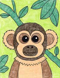 Animal in a can drawing. How To Draw A Squirrel Monkey Art Projects For Kids