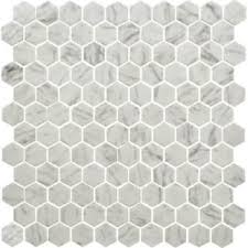 Floor tile (5220) wall tile (6170). Daltile Up231hexms1p Carrara Uptown Glass 1 X 1 Hexagon Mosaic Wall Floor Tile Smooth Glass Visual Faucetdirect Com