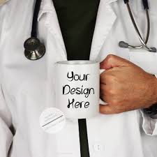 Coffee Mug Mockup With Man In Lab Coat Medical Theme Digital Etsy Medical Theme Mugs Plain Mugs