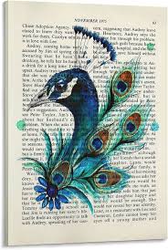 Canvas Wall Art, Peacock Theme Wall Decorations for Bedroom Living Room  Stretched and Framed Canvas Paintings for Porch, Farmhouse Wall Decor Ready  to ...