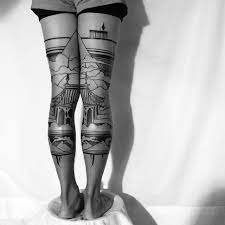Tattoofilter is a tattoo community, tattoo gallery and international tattoo artist, studio and event directory. Tattooed Stocking Legs By Thieves Of Tower Artfido
